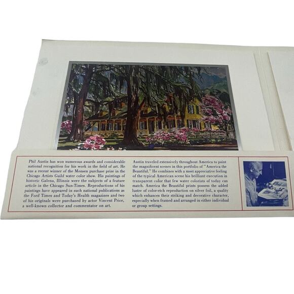 Vintage Foil Prints of America the Beautiful Reflective Etched Four Seasons Rare - Picture 7 of 10